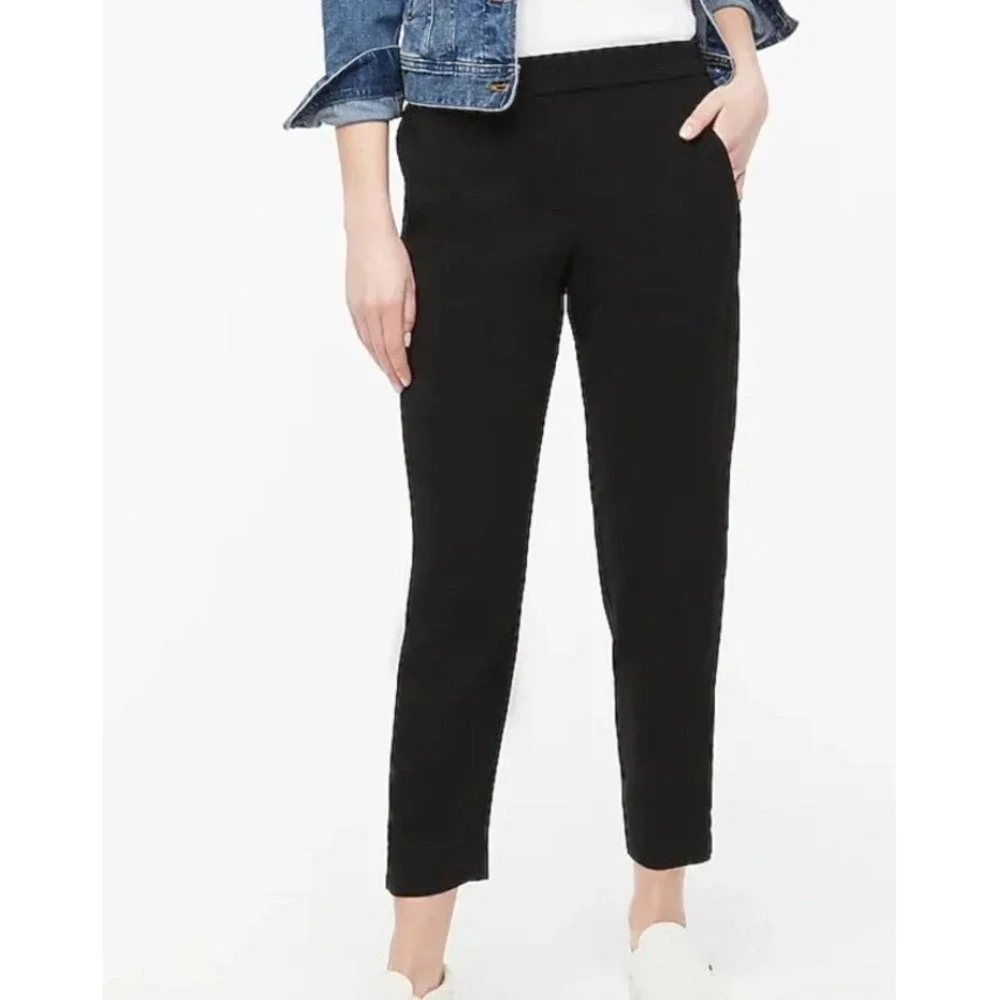 J. Crew Elastic Waist Women's Black Pull On Pockets Size 8